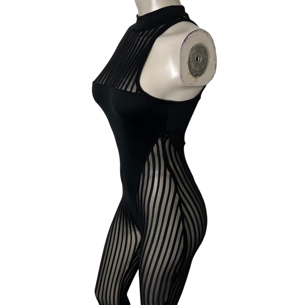 SOLD/Sexy Black Mesh Fashion Jumpsuit - Picture 7 of 15